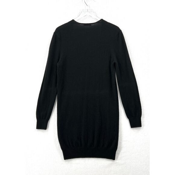 EQUIPMENT Rosemary Cashmere Sweater Dress Women M Black Deep V Neck Lightweight - Picture 5 of 16